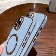 Case For Apple iPhone 14 13 12 11 Plus Pro Max Case Slim Plating MagSafe Cover - Blue - View 2