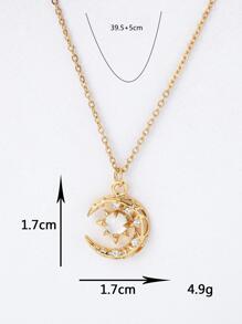 Dây chuyền Khối Zirconia  Trang trí mặt trời & Mặt dây chuyền Mặt trăng - Vàng - Xem 3