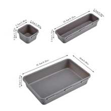 8pcs Solid Color Drawer Storage Box - Dark Grey - View 2