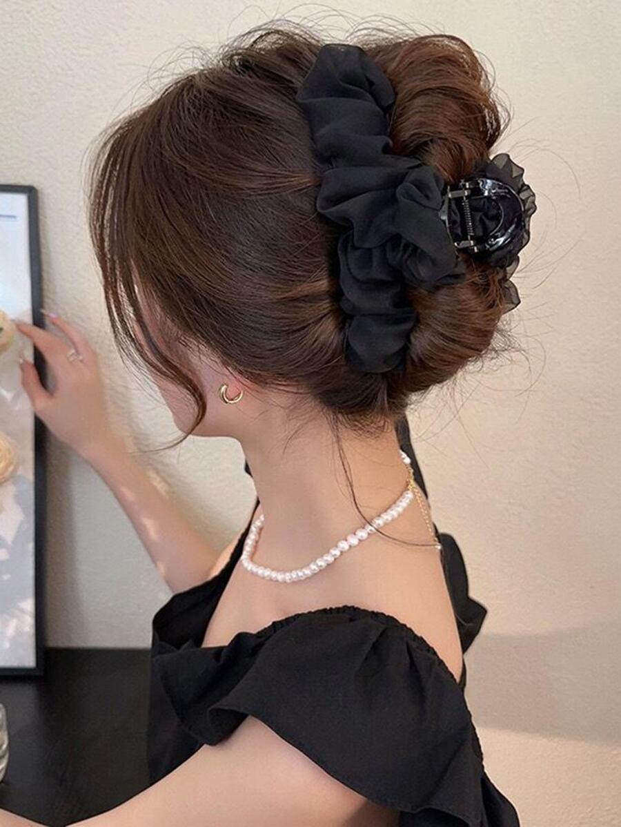 1 pieza Pinza de pelo con pliegues de moda para decoración del cabello, pinza de pelo elegante, pinza de pelo, clip de pelo, sujetador de pelo, recogedor de pelo, accesorio para la escuela y la universidad