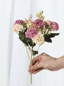 Bó hoa nhân tạo 1 cái - Màu tím hoa cà - Xem 3