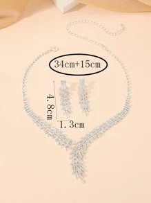 3 piezas Set joya con diseño de diamante de imitación