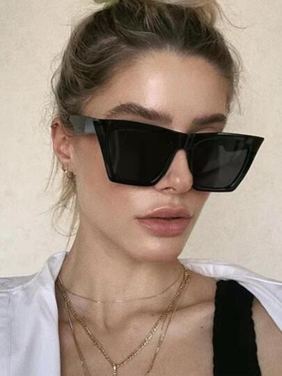 1pc Super Oversize Cat Eye Fashion Glasses, Classic Big Frame Glasses, Driving Golf Glasses, Fashion Eyewear Beach Accessories For Women Glasses Shades Basics Fall Winter Women Outfits Clothes Business Casual Gifts For Summer Beach Vacation,Outdoor,Travel