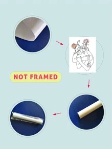 1入組人像圖案無框畫 - 彩色 - 查看 2