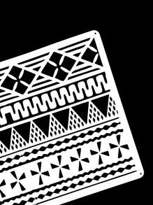 1PC Thiết Kế Hình Học Trang Trí Bánh Báo Chí Stencil - trắng - Xem 3