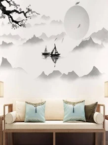 2 PVC Dán Tường, Sáng Tạo Hoa Văn Phong Cảnh Decal Dán Tường Chống Nước Cho Trang Trí Tường Nhà - Nhiều màu - Xem 2