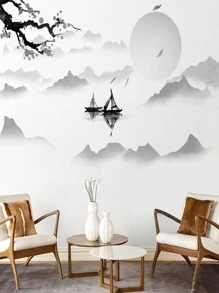 2 PVC Dán Tường, Sáng Tạo Hoa Văn Phong Cảnh Decal Dán Tường Chống Nước Cho Trang Trí Tường Nhà - Nhiều màu - Xem 3