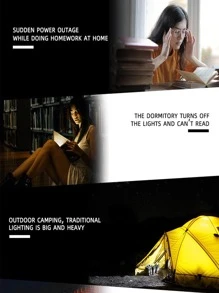 1 pieza Luz de plástico colgante moderno blanco portátil LED para camping - Blanco - Ver 6