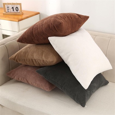 1pc Solid Cushion Cover Without Filler