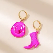 1 Vintage Hợp Kim Kẽm Da Bò & Giày Không Khớp Bông Tai Giọt Cho OW Cho Mùa Xuân Và Mùa Hè Trang Trí - Hồng - Xem 1