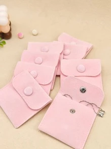 4 cái/bộ Túi đựng trang sức màu hồng - Hồng - Xem 3