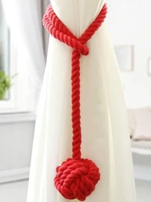 1 Đồng Màu Dệt Màn Buộc Dây, Polyester Hiện Đại Đa Năng Màn Dây Buộc Trang Trí - Đỏ - Xem 1