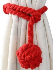 1 Đồng Màu Dệt Màn Buộc Dây, Polyester Hiện Đại Đa Năng Màn Dây Buộc Trang Trí - Đỏ - Xem 5