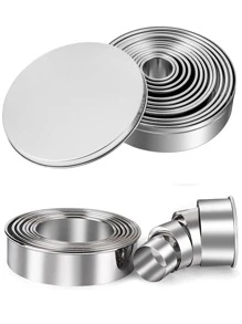 12 piezas Molde de pastel de acero inoxidable - Gris - Ver 3