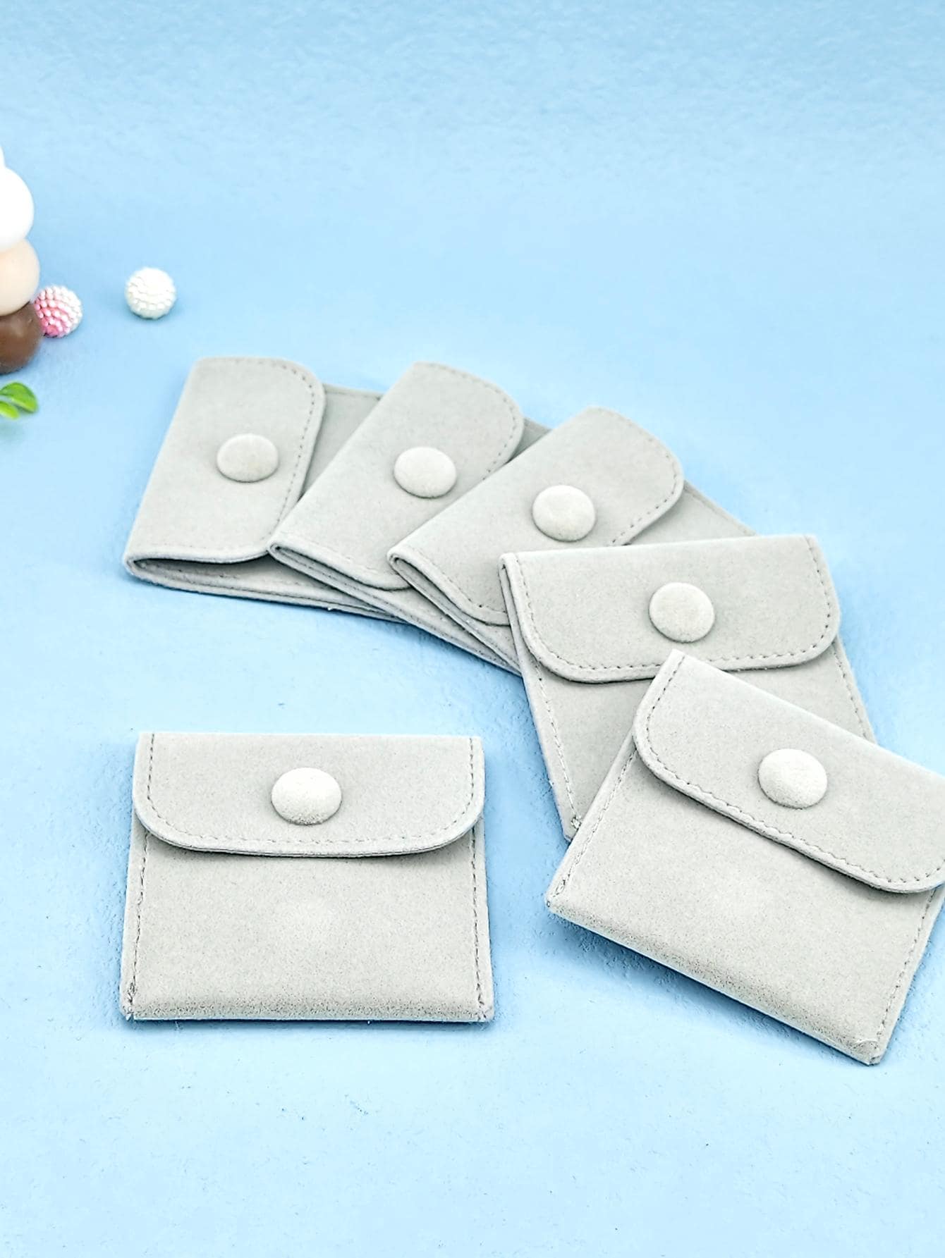 4pcs/set Grey Jewelry Storage Bag - Grey - View 1