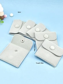 4pcs/set Grey Jewelry Storage Bag - Grey - View 5