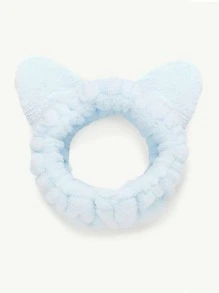 Facial Cleansing Hairband, Cat Ear Headband, Hair Accessories - Baby Blue - View 3