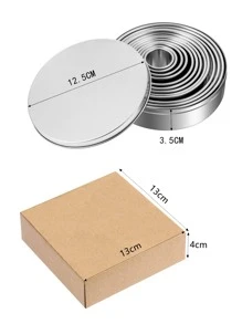 12 piezas Molde de pastel de acero inoxidable - Gris - Ver 6