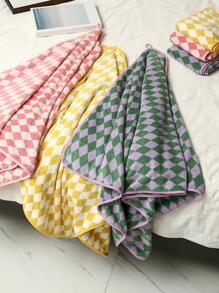 1条珊瑚绒柔软轻盈不掉毛格子花卉印花吸水速干干发巾/浴巾（请根据产品尺寸表购买） - 粉色 - 查看 5