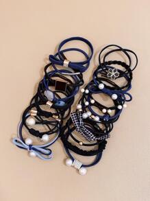 20件装女士高弹力韩版可爱心形发圈 - 彩色 - 查看 6