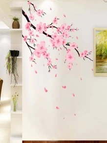 1 件花卉图案墙贴、贴纸、墙贴、乙烯基贴花用于家居装饰、春季装饰品让您的家焕然一新、节日装饰贴纸礼物生日毕业