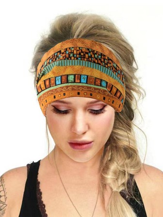 DUOJIAOYAN 1入組女士幾何樣式波西米亞髮帶適用於鍛煉