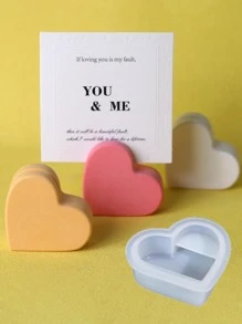 1 Khuôn silicon hình trái tim DIY, Khuôn nến silicon dễ thương cho DIY - Xem 2