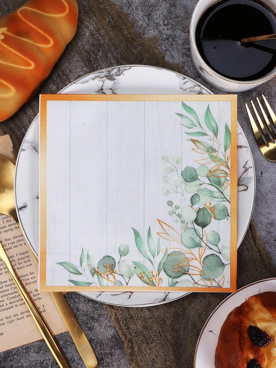 20pcs Leaf Pattern Disposable Napkin - Multicolor - View 1