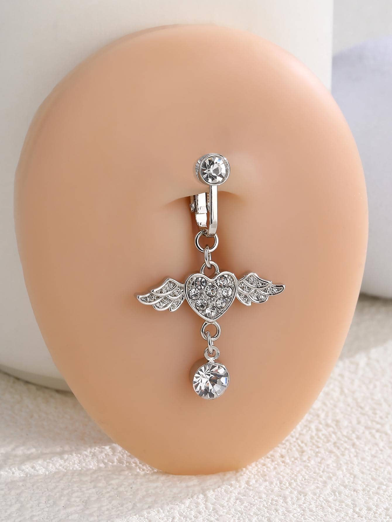 水鑽翅膀裝飾臍環