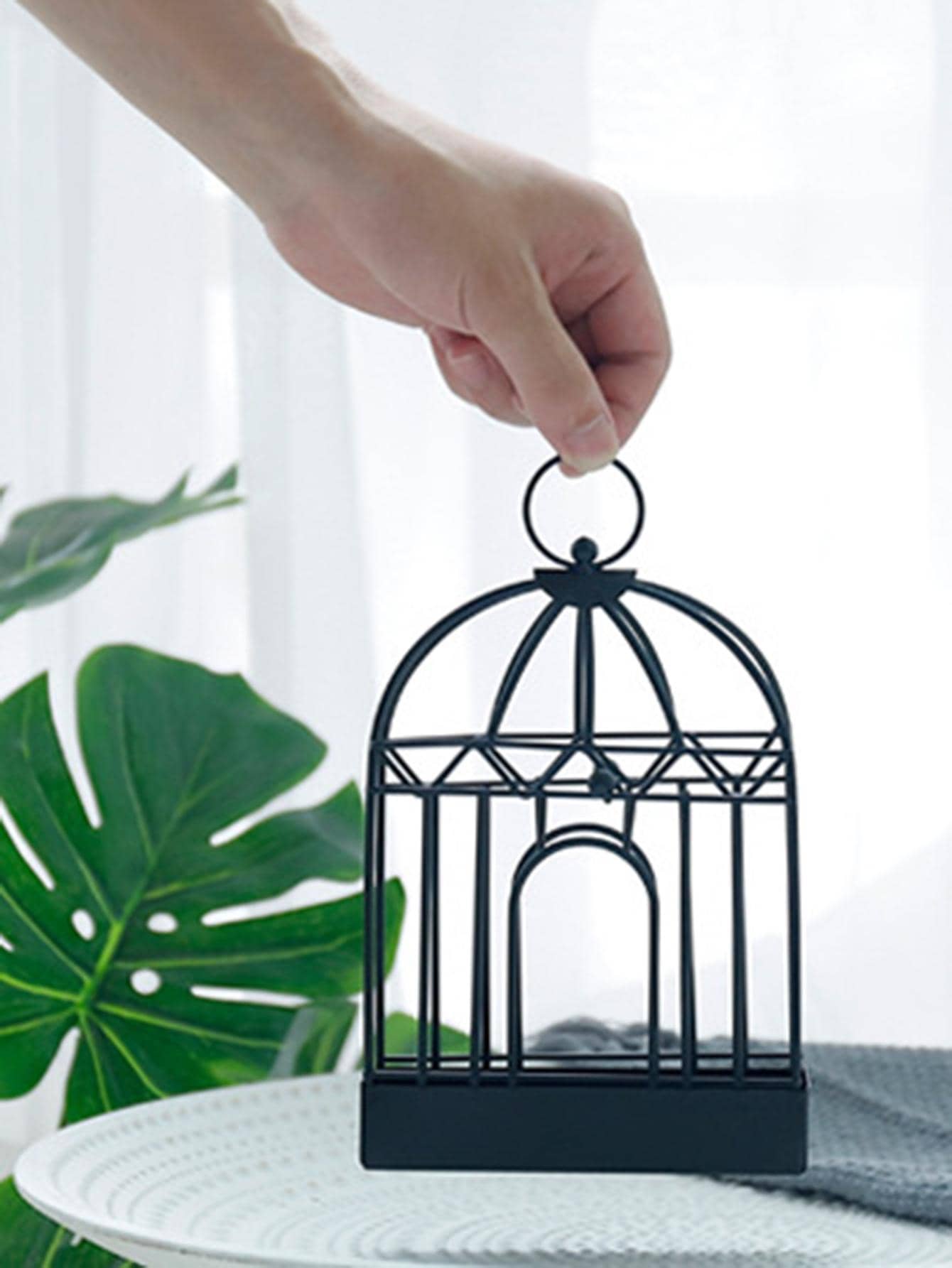 1个鸟笼造型香炉，黑色铁质耐火香炉，家用 - 黑色 - 查看 1