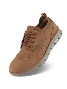 Men's Oxford Shoes Lightweight Business Dress Casual Shoes Slip On Loafers Fashion Sneakers Comfortable - Màu vàng - Xem 3