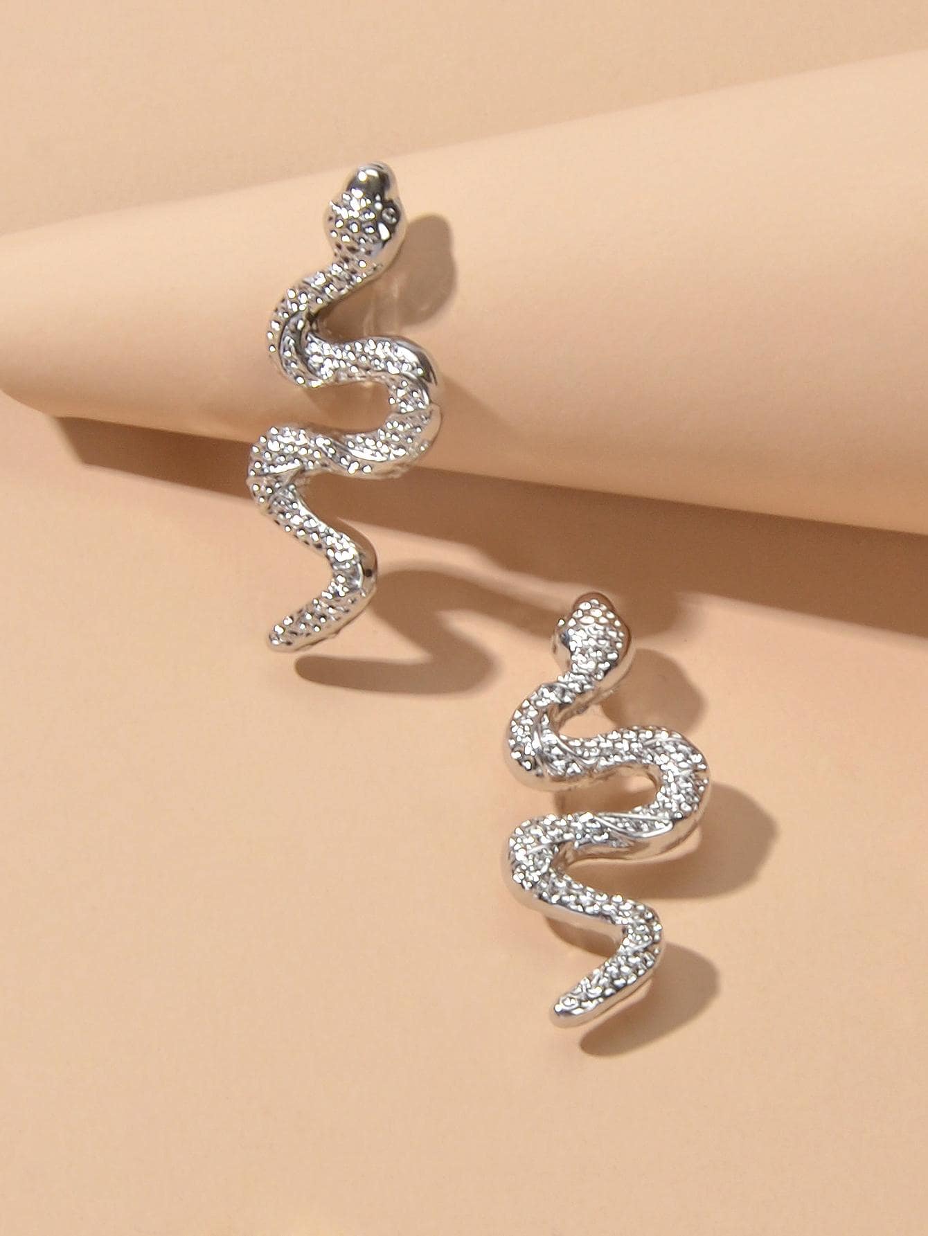 2pcs Snake Design Stud Earrings SHEIN USA