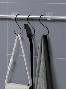 1pc Adjustable Shower Curtain Rod, Clear ABS Towel Rod For Bathroom - Clear - View 4