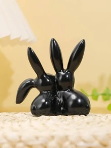 1 pieza con diseño de conejo Decoración dulce negro poliresina Adorno para el hogar para casa adorno - Negro - Ver 4