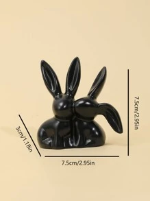 1 pieza con diseño de conejo Decoración dulce negro poliresina Adorno para el hogar para casa adorno - Negro - Ver 5