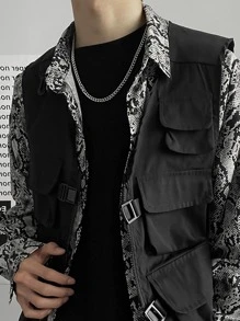 Men's Guys Minimalist Chain Necklace, For Jewelry Gift And Party - Silver - View 6