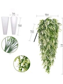 2 Nhân Tạo Hoa Oải Hương Dây Leo, Sáng Tạo Nhựa Đa Năng Nhân Tạo Vòng Hoa Cho Tiệc, Đám Cưới, Gia Đình - trắng - Xem 10