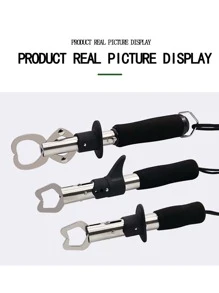 NIUTIANYANG Fish Control Clamp Device Stainless Steel Fishing Grip Holder Grabber Pliers With Weight Scale Ruler - Black - View 9