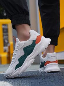 運動老爹鞋適用於男士撞色前綁帶運動鞋 - 彩色 - 查看 4