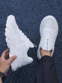 運動老爹鞋適用於男士白色前綁帶運動鞋 - 白色 - 查看 2