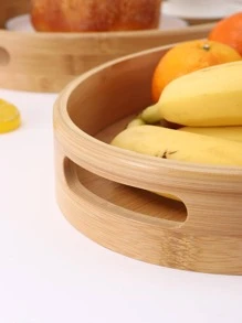 1 pezzo Vassoio per alimenti ovale merenda minimalista bambù per casa