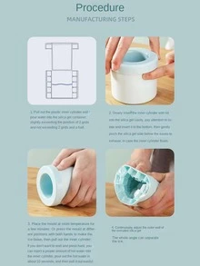 1 pieza Cubo de hielo azul de silicona portátil Molde de hielo para DIY - Azul - Ver 6