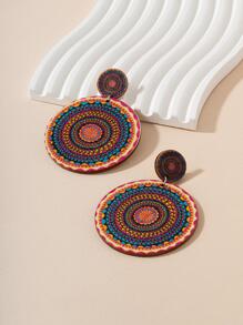 1 par Pendientes largos redondos - Multicolor - Ver 3