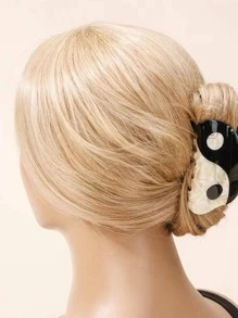 1pc Women Yin & Yang Shape Fashion Hair Claw For Hair Decoration - Multicolor - View 2