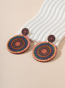 1 par Pendientes largos redondos - Multicolor - Ver 5