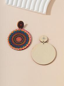 1 par Pendientes largos redondos - Multicolor - Ver 2