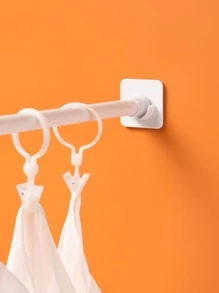 2 Peças Suporte Sólido para Barra de Cortina de Chuveiro, Suporte de Barra de Cortina Moderno de ABS Sem Perfuração para Decoração de Banheiro Doméstico, Decoração de Outono, Acessórios de Banheiro, Volta às Aulas