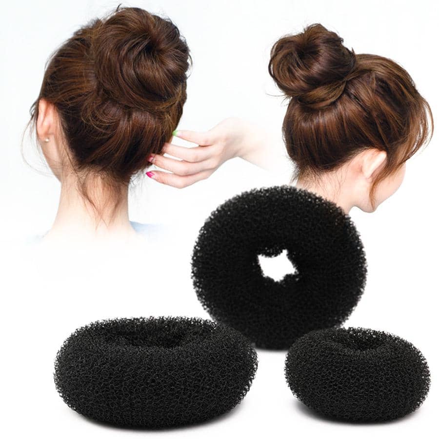 3pcs Solid Hair Bun Tool - Black - View 1
