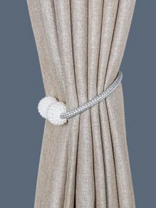 2 piezas Alzapaños de cortina con diseño de perla artificial