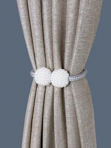 2 piezas Alzapaños de cortina con diseño de perla artificial